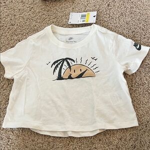 Nike Kids White Tee with Palm Graphic